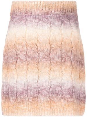 Rokh minijupe rayée en maille torsadée - Violet