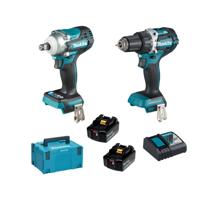 Makita DLX2410TJ Accu combiset 2-delig (DDF484 + DTW300) 18V 5.0Ah in Mbox