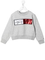 Tommy Hilfiger Junior sweat à sequins - Gris