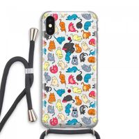 Kleurrijke katten: iPhone XS Max Transparant Hoesje met koord