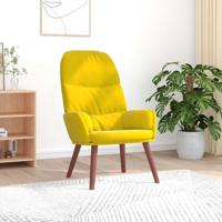 Relaxstoel fluweel geel