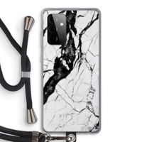 Witte marmer 2: Samsung Galaxy A72 5G Transparant Hoesje met koord