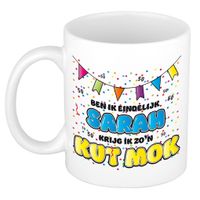 Verjaardag/cadeau mok 50 jaar - Sarah - keramiek - 300 ml - kut mok