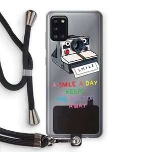 Smile: Samsung Galaxy A31 Transparant Hoesje met koord