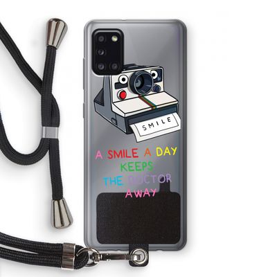 Smile: Samsung Galaxy A31 Transparant Hoesje met koord
