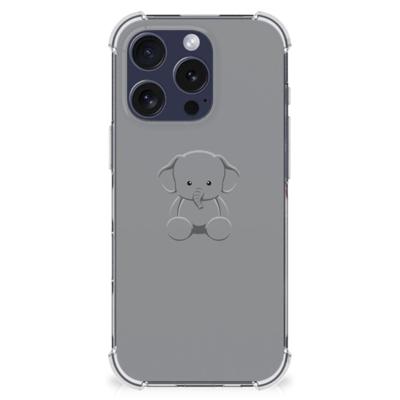 iPhone 16 Pro Stevig | Bumper Hoesje | Grijs Baby Olifant iPhone 16 Pro Stevig | Bumper Hoesje | Grijs Baby Olifant