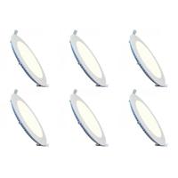 LED Inbouw Downlight 6W - Set van 6 - Dimbaar - 4200K Natuurlijk Wit - Ø120mm