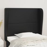 Hoofdbord met randen 83x23x118/128 cm kunstleer zwart