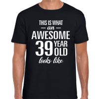 Awesome 39 year / 39 jaar cadeau t-shirt zwart heren - thumbnail