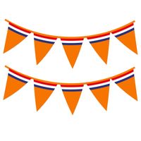 Bellatio decorations - Oranje Holland vlaggenlijn met Nederlandse vlag 10 meter