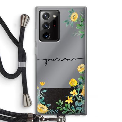Gele bloemen: Samsung Galaxy Note 20 Ultra / Note 20 Ultra 5G Transparant Hoesje met koord