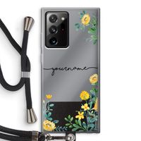 Gele bloemen: Samsung Galaxy Note 20 Ultra / Note 20 Ultra 5G Transparant Hoesje met koord
