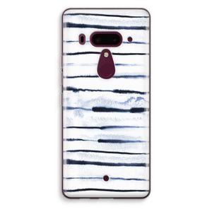 Ink Stripes: HTC U12+ Transparant Hoesje