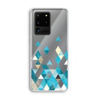 Gekleurde driehoekjes blauw: Samsung Galaxy S20 Ultra Transparant Hoesje