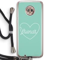 Friends heart pastel: Motorola Moto G6 Transparant Hoesje met koord