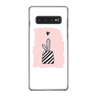 Zwart-wit cactus: Samsung Galaxy S10 4G Volledig Geprint Hoesje