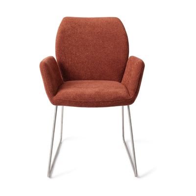 Jesper Home Misaki eetkamerstoel Cosy Copper slide steel