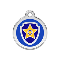 Nickelodeon Paw Patrol Chase Navy roestvrijstalen hondenpenning medium/gemiddeld dia. 3 cm - Reddingo
