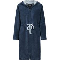 Cawö Cawo Dames Home Badjas met Capuchon en ritssluiting Uni 822 44/46 sea