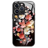 iPhone 15 Pro Max Flower Bouquet Hybride hoesje - zwart