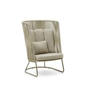 Kave Home - Outdoor fauteuil Saconca met hoge rugleuning in touw en