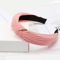 Zachte geknoopte hoofdband Hairband Lady Bow haar hoepel haaraccessoires (roze)