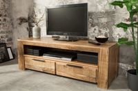 Massief tv-meubel IRON CRAFT 130cm mangohouten lowboard 2 lades - 38931 - thumbnail