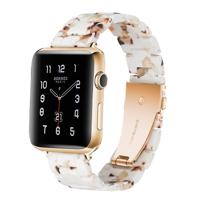 Simple Fashion Resin Watch Strap for Apple Watch Series 5 & 4 44mm & Series 3 & 2 & 1 42mm(Nougat)