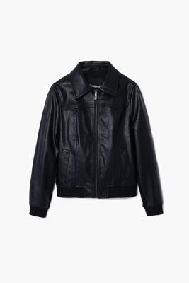 Leren bikerjack - BLACK - L