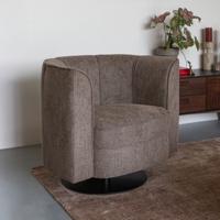 Dutchbone Draaifauteuil 'Flower' Geweven stof, kleur Bruin