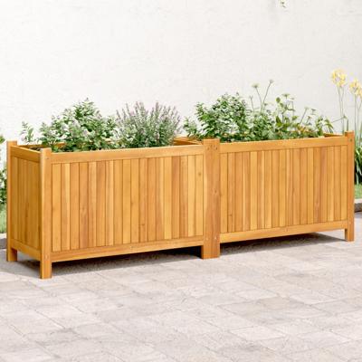 VidaXL Plantenbak met voering 153x38,5x50 cm massief acaciahout