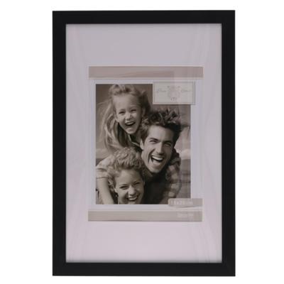 Fotolijstje Paris - 20 x 30 cm - zwart - met passe partout - 15 x 20 cm - hout