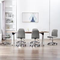 Eetkamerstoelen 6 st stof lichtgrijs