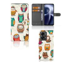 OnePlus Nord 2T | Telefoonhoesje | Met pasjeshouder | Vrolijke Uilen