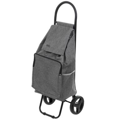 Home & Styling Boodschappen trolley tas met wielen - inhoud 35 liter - donkergrijs - 34 x 30 x 94 cm
