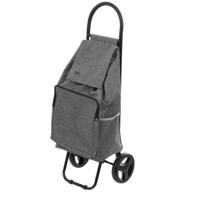 Home & Styling Boodschappen trolley tas met wielen - inhoud 35 liter - donkergrijs - 34 x 30 x 94 cm