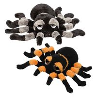 Pluche knuffel spinnen 2x stuks - tarantulas - 13 cm - speelgoed