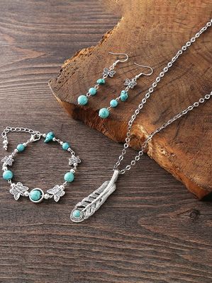 Ethnic Bohemian Necklace And Earrings Set