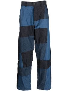 Comme Des Garçons Shirt pantalon ample à design patchwork - Bleu