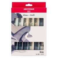 Bruynzeel Amsterdam standard series acrylverf grijze set 20ml, 12dlg.