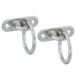 AMIG Oogplaat met aanlegring - 2x - oogplaat 8 x 2.6cm - ring D4.5cm - rvs - vastzetplaat