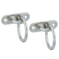 AMIG Oogplaat met aanlegring - 2x - oogplaat 8 x 2.6cm - ring D4.5cm - rvs - vastzetplaat - thumbnail