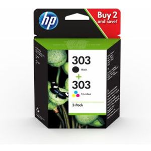 HP 303 4ml 4ml Zwart, Cyaan, Magenta, Geel 200pagina's 165pagina's inktcartridge