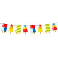 IJsjes zomer thema feest slingers - 10 meter - IJslollies - feestartikelen hawaii party/tuinfeest