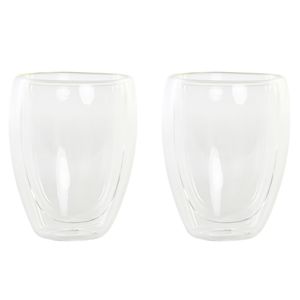 Koffieglazen/theeglazen dubbelwandig - set 2x - latte macchiato glazen - 350 ml