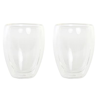 Koffieglazen/theeglazen dubbelwandig - set 2x - latte macchiato glazen - 350 ml