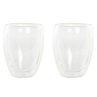 Koffieglazen/theeglazen dubbelwandig - set 2x - latte macchiato glazen - 350 ml - thumbnail