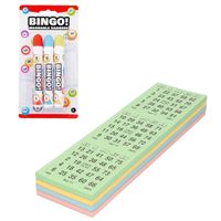 Bingokaarten nummers 1-75 - 100x vellen - inclusief 3x bingostiften - thumbnail