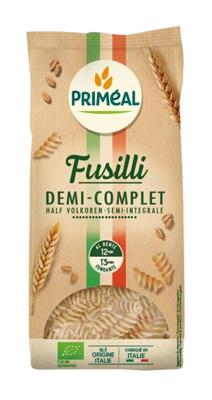 Primeal Fusilli halfvolkoren familie verpakking bio