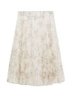 Brunello Cucinelli Kids jupe en tulle à fleurs - Blanc